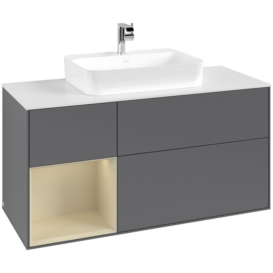 Wastafelonderkast Finion 1200x603x501mm Antr. Matt Lacquer F411HJGK