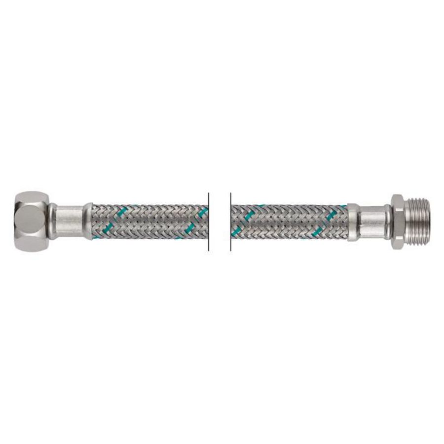 RVS aansluitslang 3/8x3/8 bn. x bt. L=120mm m. KIWA-keur