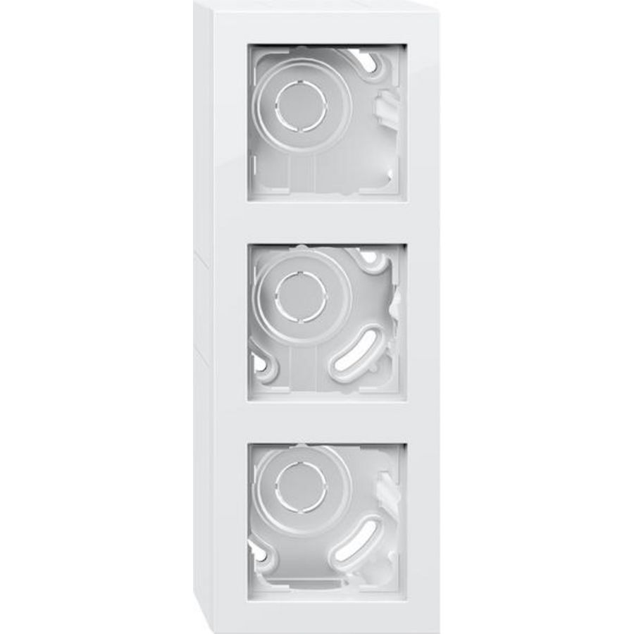 opbouwbehuizing 3-voudig + Afdekraam Gira E2 zuiver wit