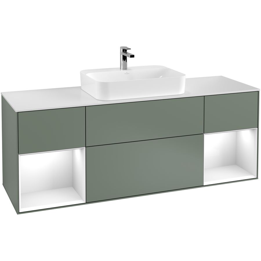 Wastafelonderkast Finion 1600x603x501mm Olive Matt Lacquer F451GFGM