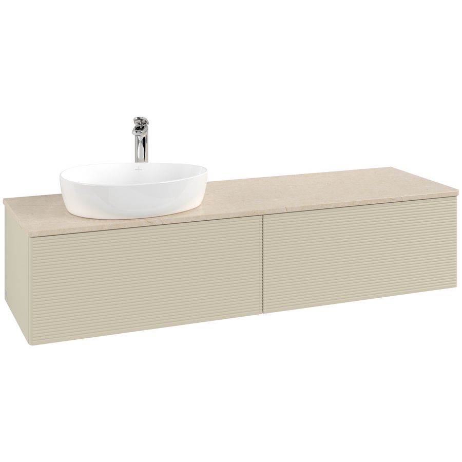 Wastafelonderkast Antao 1600x360x500mm S.Grey Matt Lacquer L37153HJ