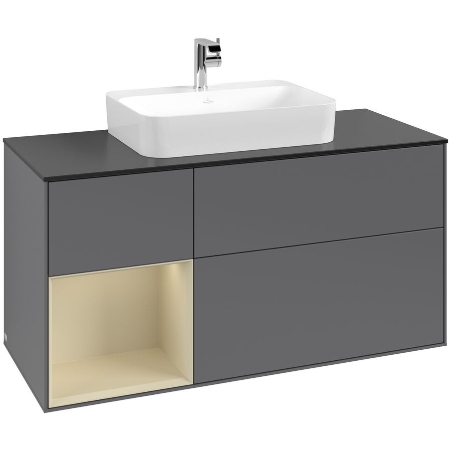 Wastafelonderkast Finion 1200x603x501mm Antr. Matt Lacquer F412HJGK