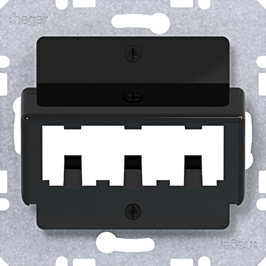 Centr.pl. voor 3 MINI-COM-modules A.x/C.x/S.x/B.x/Q.x/K.x zw