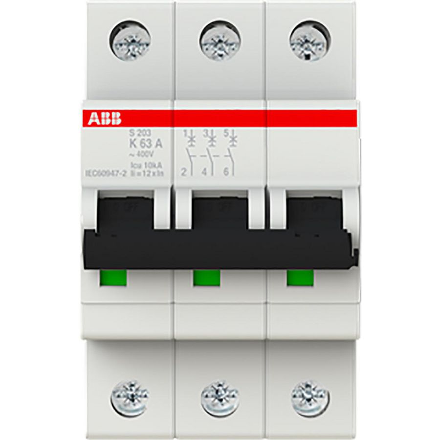 Installatieautomaat 6kA 3-polig K-karakteristiek 63A