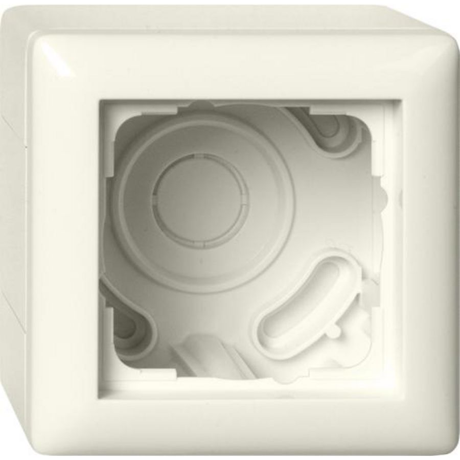 opbouwbehuizing 1-voudig + Afdekraam Gira Standard 55 creme wit
