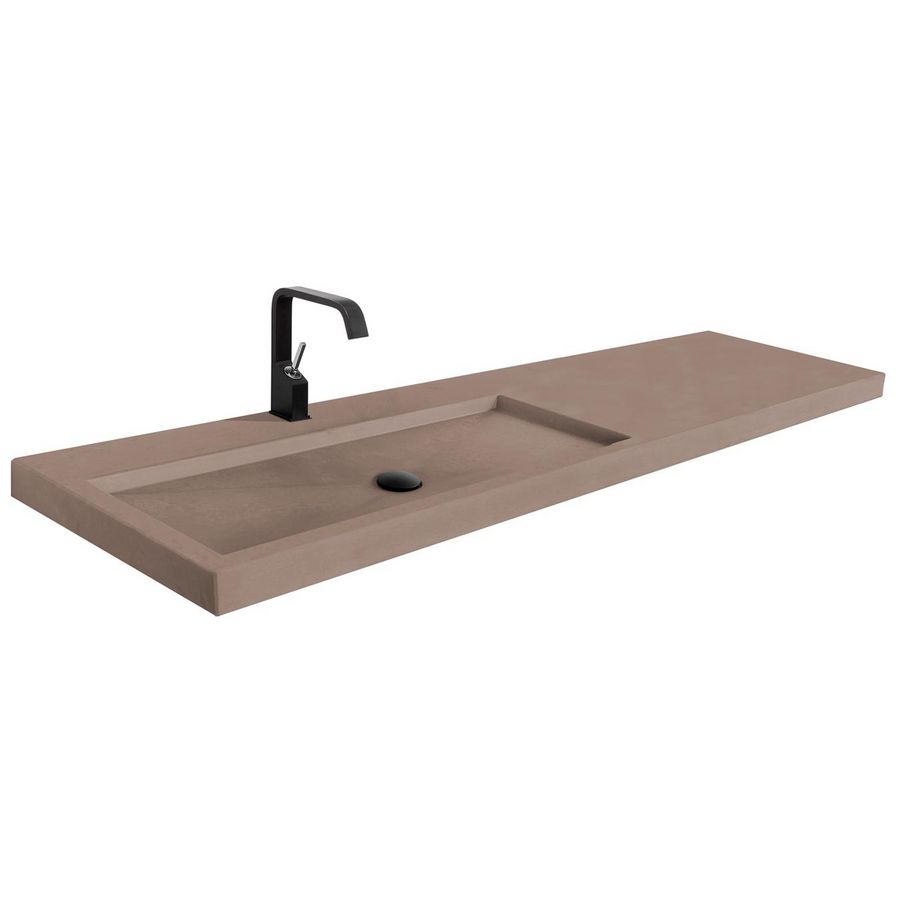 Wastafel 221 Beton Vision 120,5cm 1x kom rechts met kraangat (i.c.m. meubel)