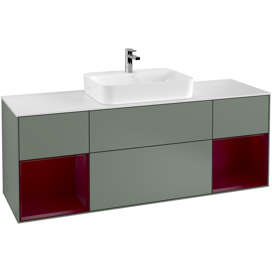 Wastafelonderkast Finion 1600x603x501mm Olive Matt Lacquer F451HBGM