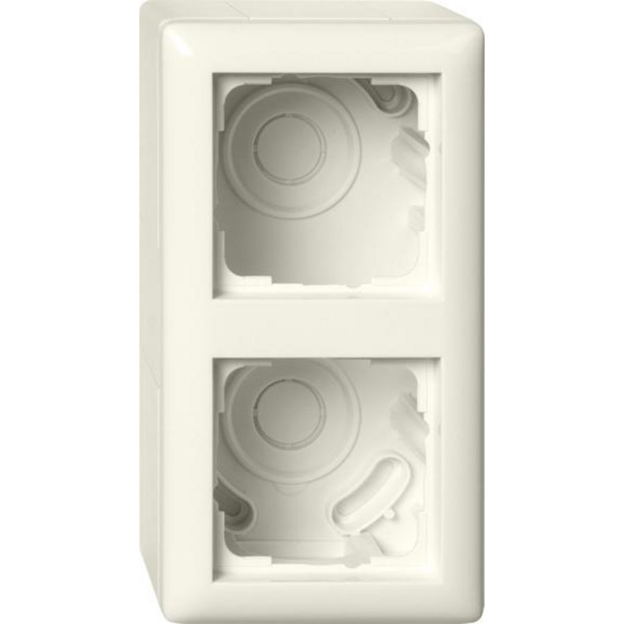 opbouwbehuizing 2-voudig + Afdekraam Gira Standard 55 creme wit