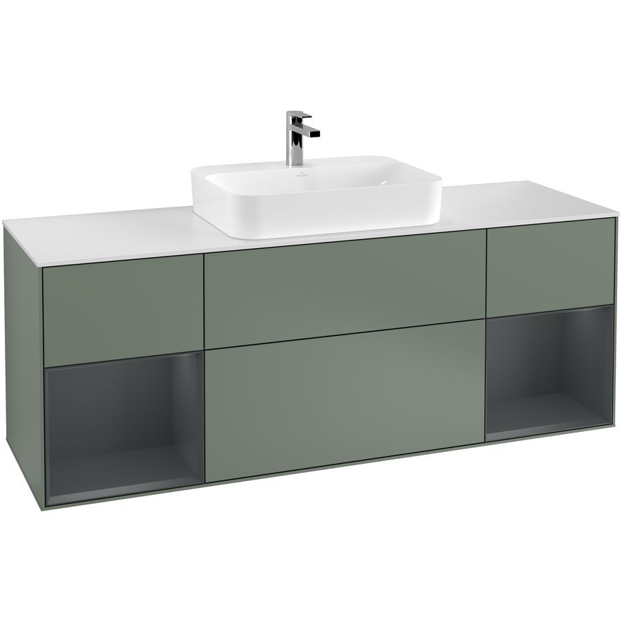 Wastafelonderkast Finion 1600x603x501mm Olive Matt Lacquer F451HGGM