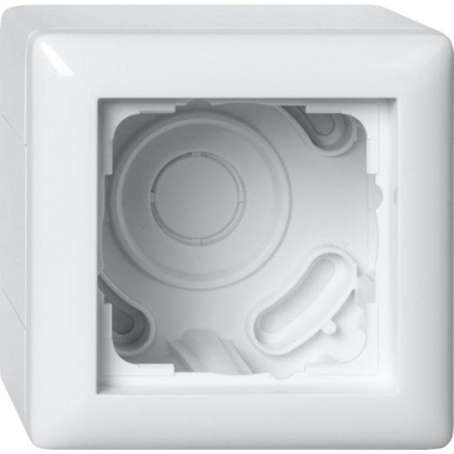 opbouwbehuizing 1-voudig + Afdekraam Gira Standard 55 zuiver wit