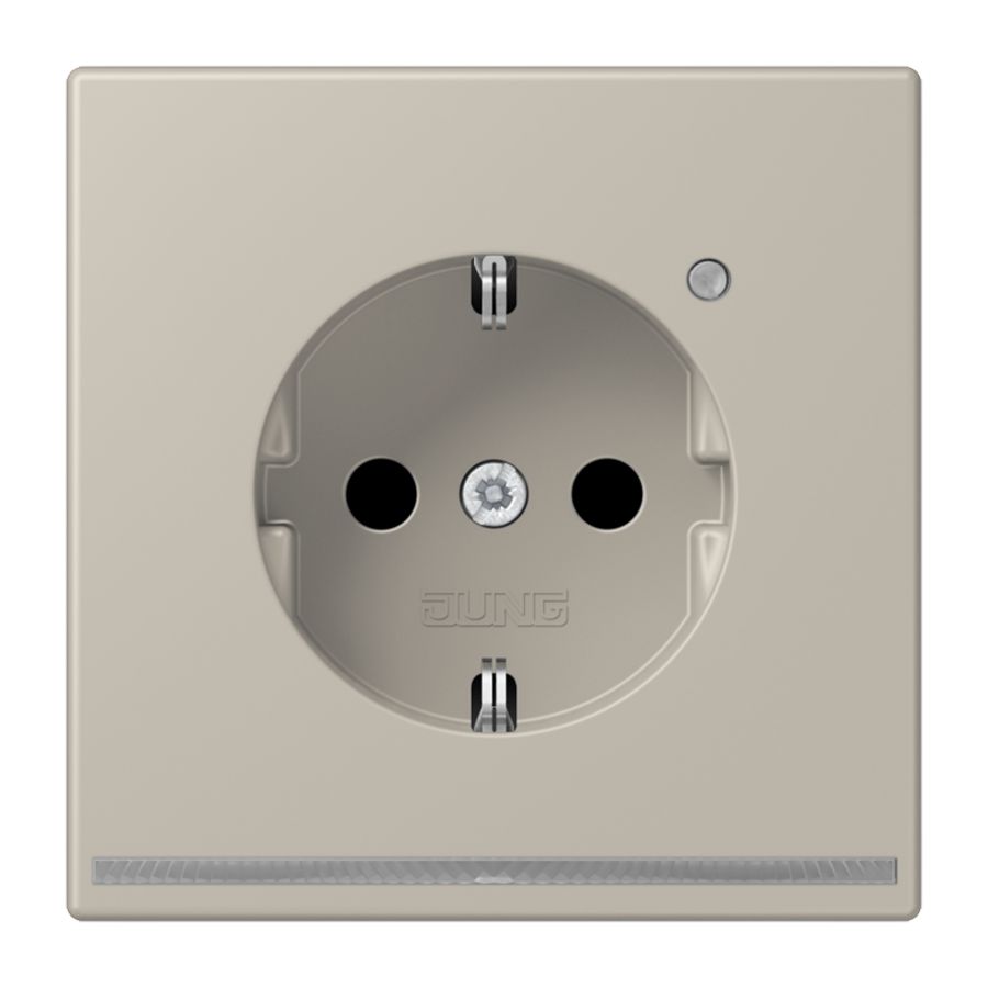 Wandcontactdoos LS-edelstaal met LED en lichtsensor