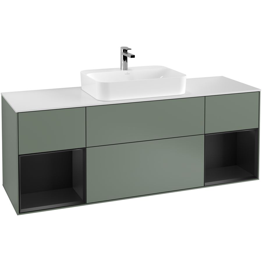Wastafelonderkast Finion 1600x603x501mm Olive Matt Lacquer F451PDGM