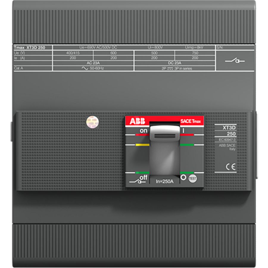 Vermogensschakelaar Tmax XT3D 250 4P vooraansluiting 250A