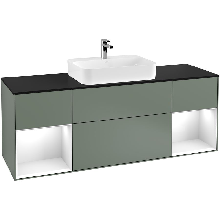Wastafelonderkast Finion 1600x603x501mm Olive Matt Lacquer F452GFGM