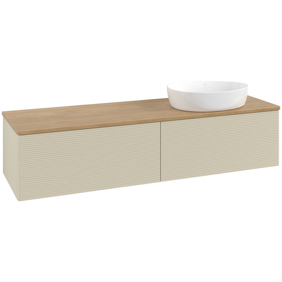 Wastafelonderkast Antao 1600x360x500mm S.Grey Matt Lacquer L38111HJ