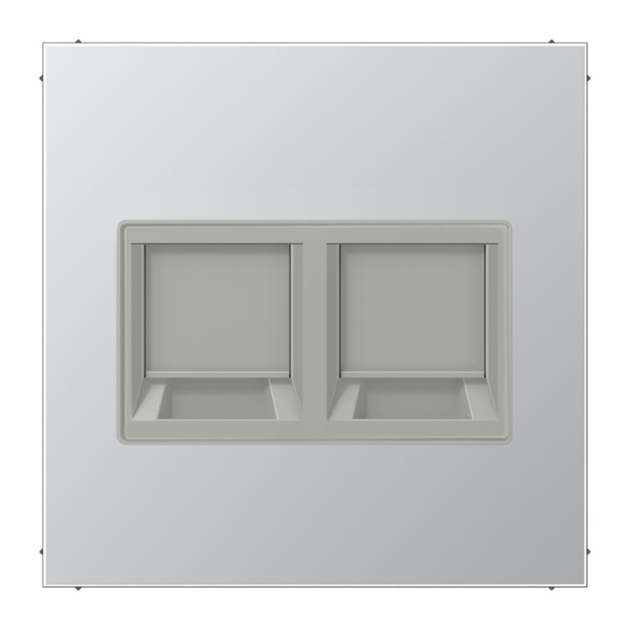 Afdekking aluminium voor mod.jack 2-voudig LS