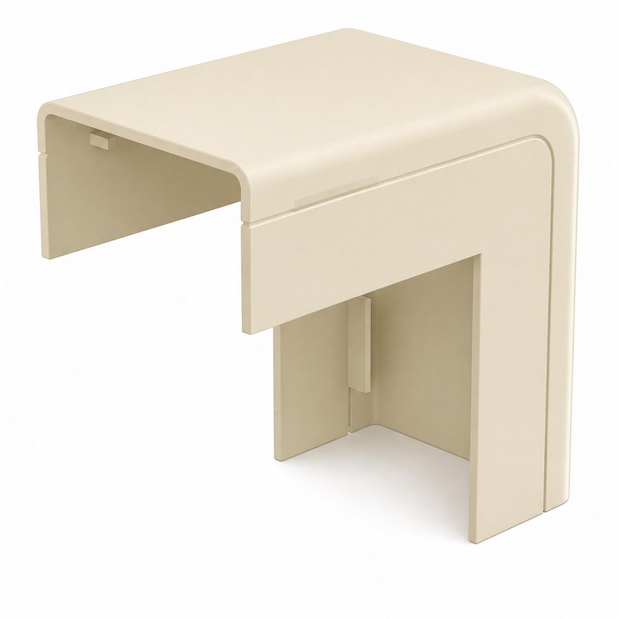 Zak a 2st. Buitenbocht met bodemstuk 25x13mm Systeem25 creme