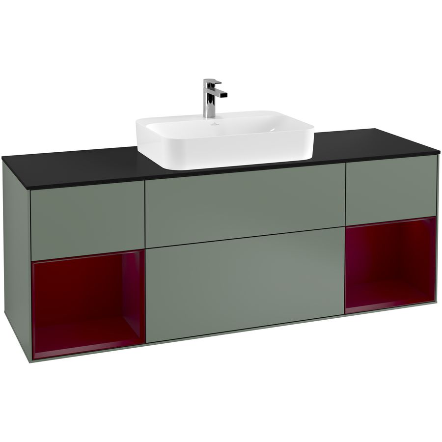 Wastafelonderkast Finion 1600x603x501mm Olive Matt Lacquer F452HBGM