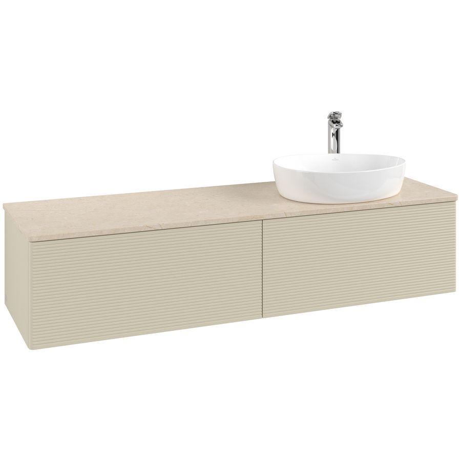 Wastafelonderkast Antao 1600x360x500mm S.Grey Matt Lacquer L38153HJ