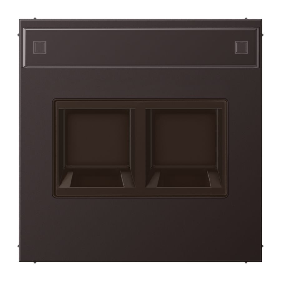 Afdekking LS-dark m.tekstv.v.mod.jack 2-voudig.