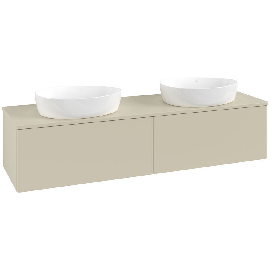 Wastafelonderkast Antao 1600x360x500mm S.Grey Matt Lacquer L39010HJ
