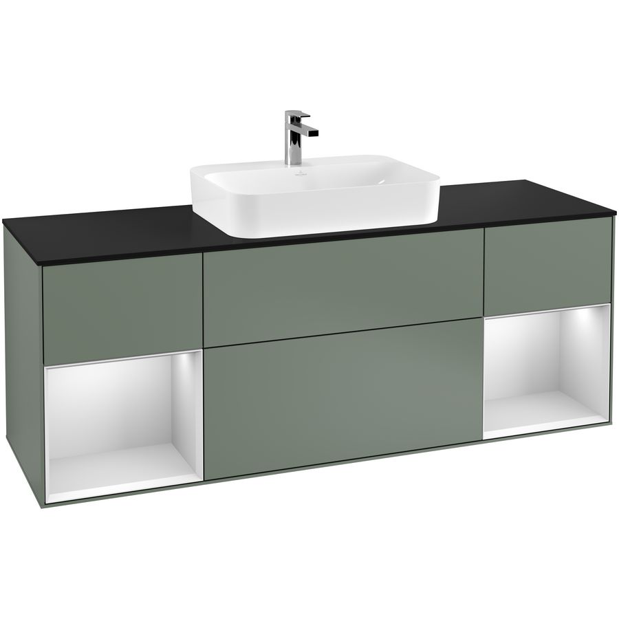 Wastafelonderkast Finion 1600x603x501mm Olive Matt Lacquer F452MTGM