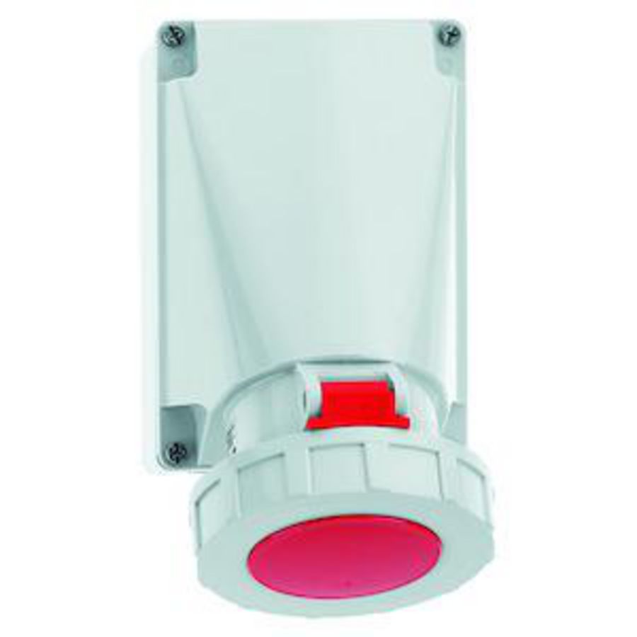 Wandcontactdoos 6h 63A 4P 400V IP67 170x118 Ni