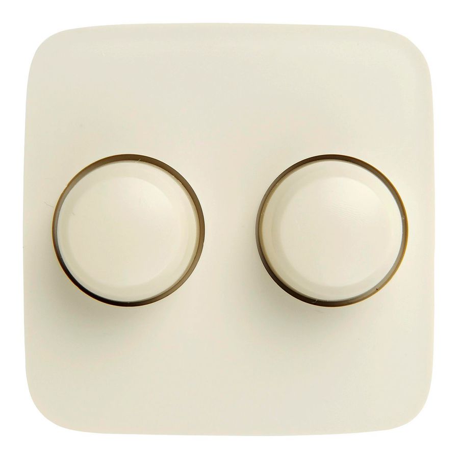Inzetplaat+Knoppen Cover plate duo Tradim 0356 creme