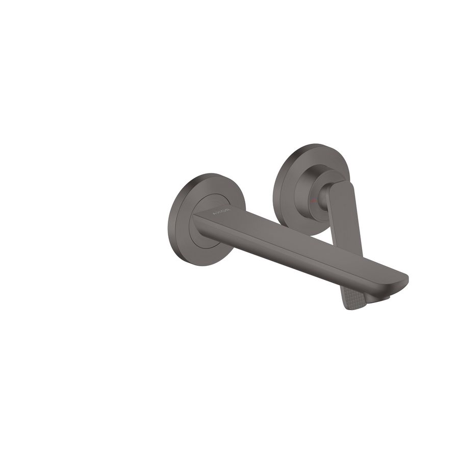 Afbouwdeel 2-gats wandmengkraan uitloop 195mm Cubic Cut greep brushed black chrome Citterio-C