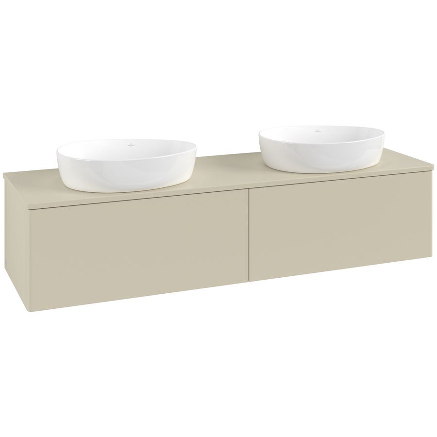 Wastafelonderkast Antao 1600x360x500mm S.Grey Matt Lacquer L39050HJ