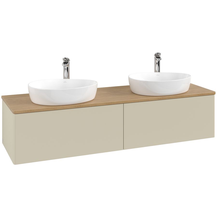 Wastafelonderkast Antao 1600x360x500mm S.Grey Matt Lacquer L39051HJ