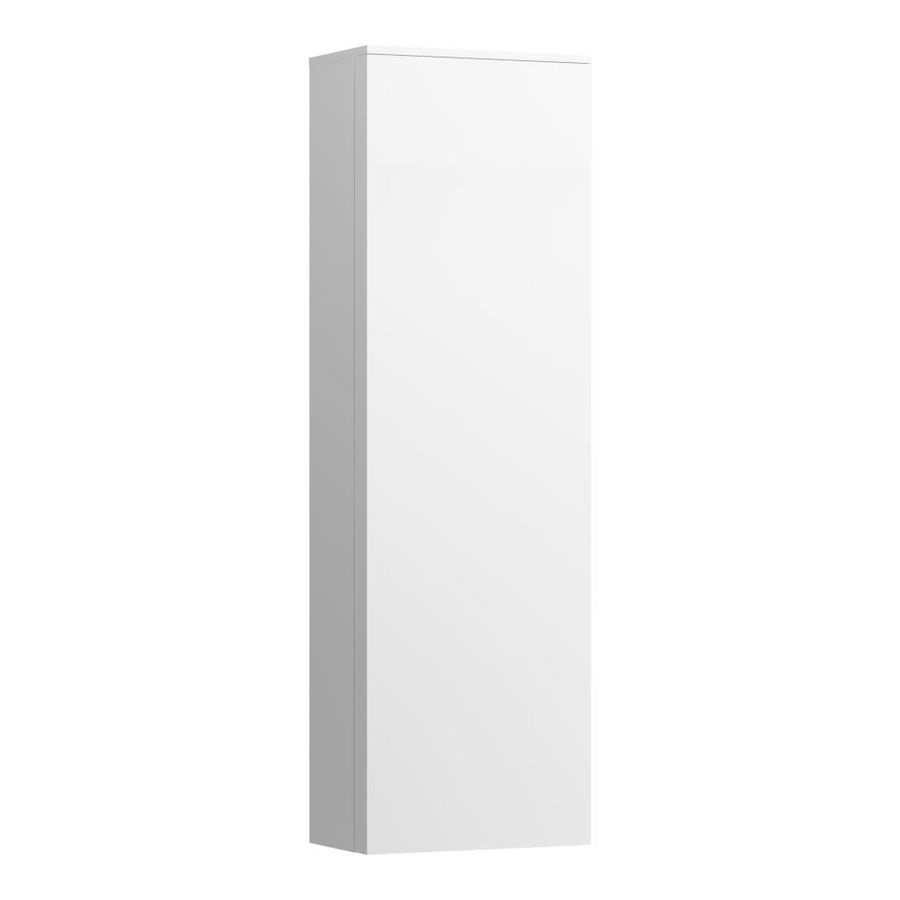 H. kast 1300x235mm scharnz. l 1 deur en 4 legplanken mat wit
