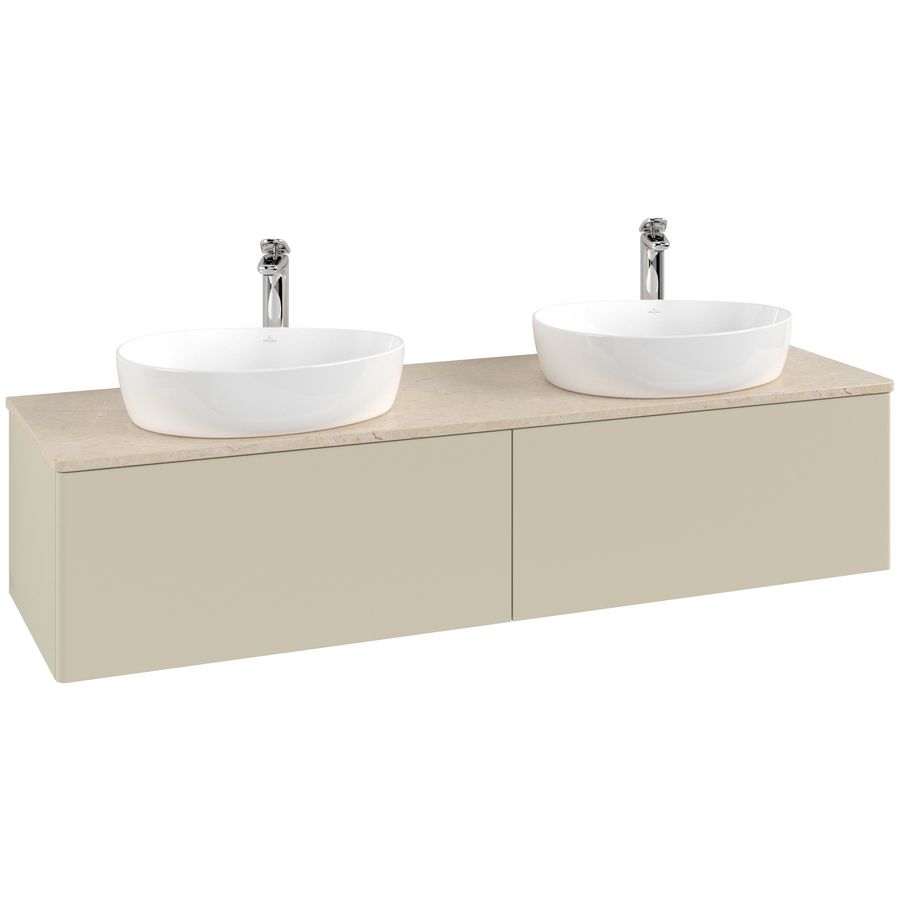 Wastafelonderkast Antao 1600x360x500mm S.Grey Matt Lacquer L39053HJ
