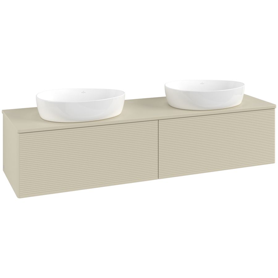 Wastafelonderkast Antao 1600x360x500mm S.Grey Matt Lacquer L39110HJ