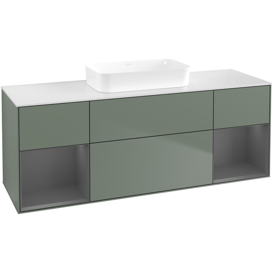 Wastafelonderkast Finion 1600x603x501mm Olive Matt Lacquer F741GKGM