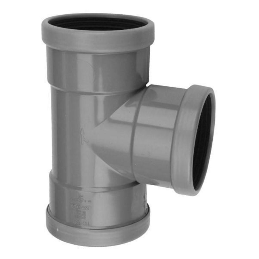 Wafix PVC manchet T-stuk 88° 110mm SN8 grijs 3x mof