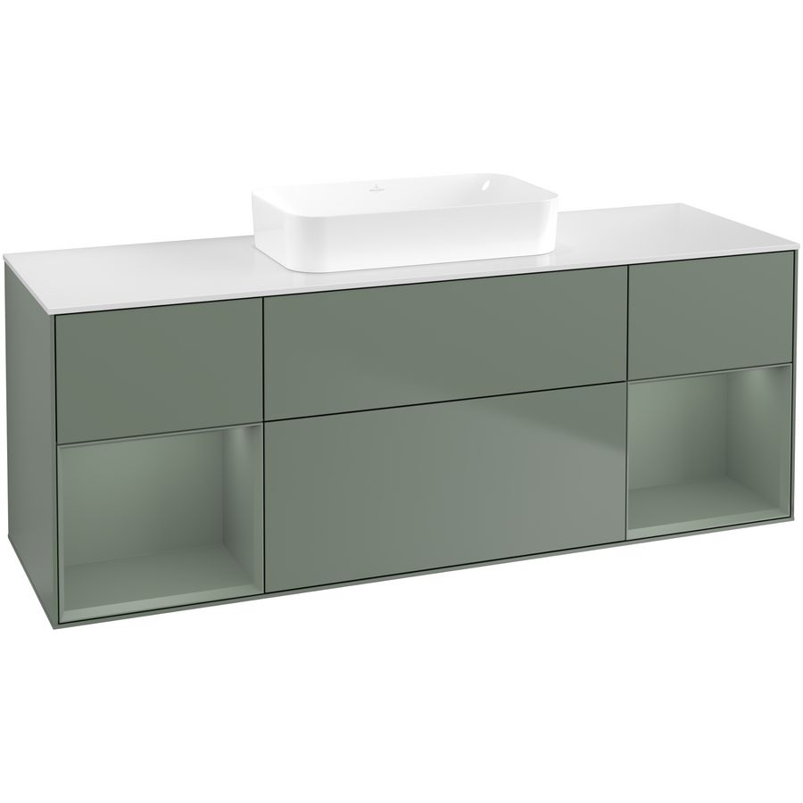 Wastafelonderkast Finion 1600x603x501mm Olive Matt Lacquer F741GMGM
