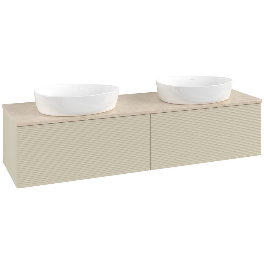 Wastafelonderkast Antao 1600x360x500mm S.Grey Matt Lacquer L39113HJ