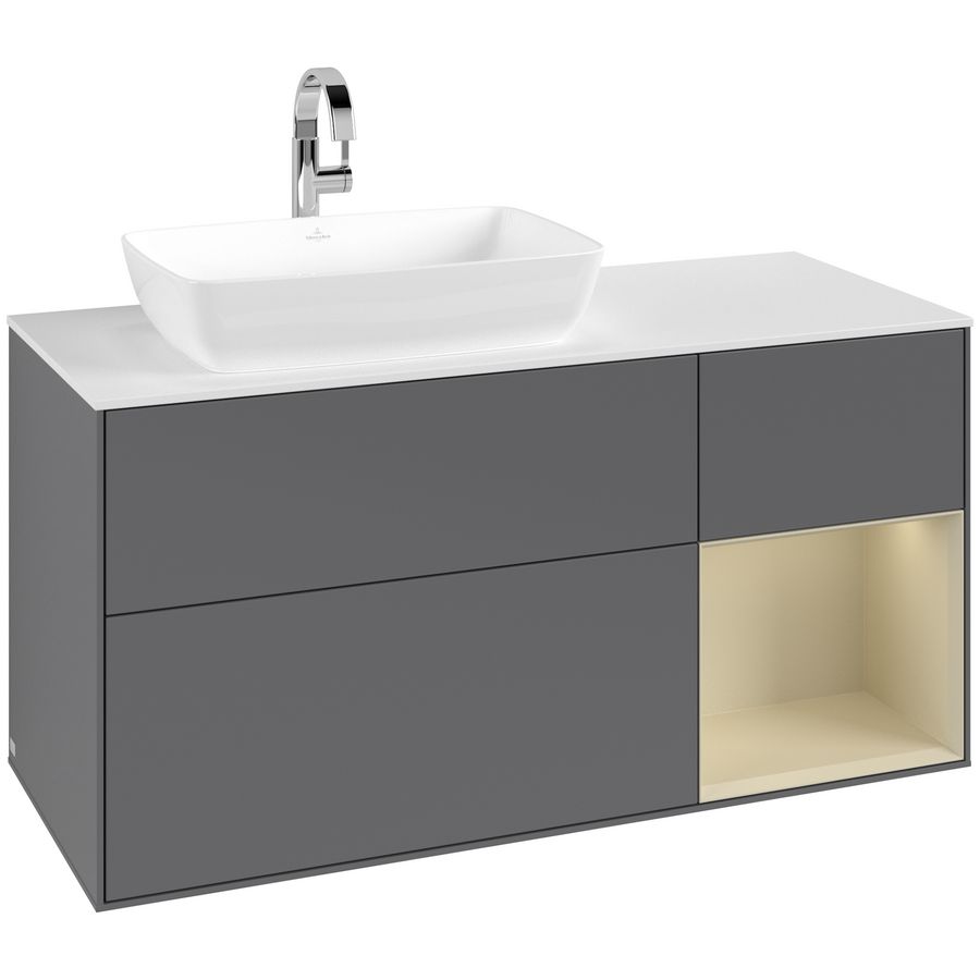 Wastafelonderkast Finion 1200x603x501mm Antr. Matt Lacquer F811HJGK