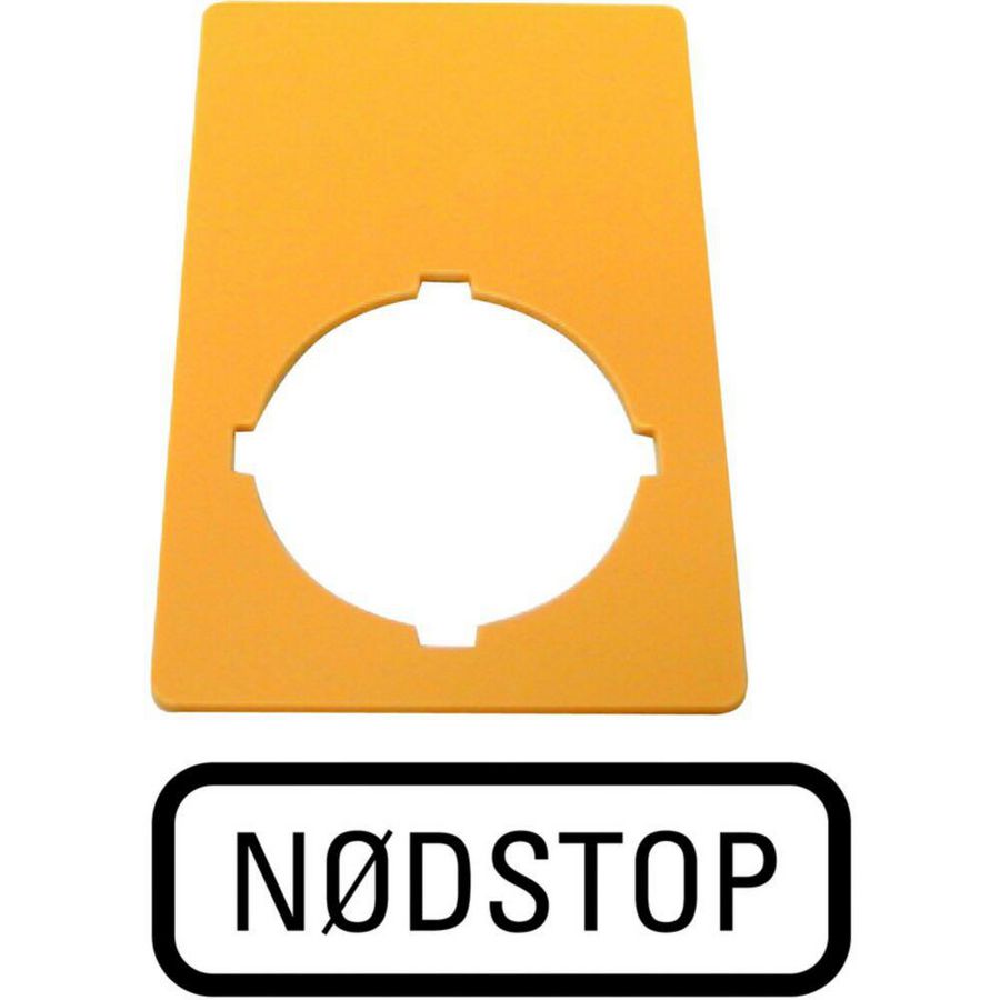 Schild Nood-Uit geel HxB=50x33mm "Nodstop"