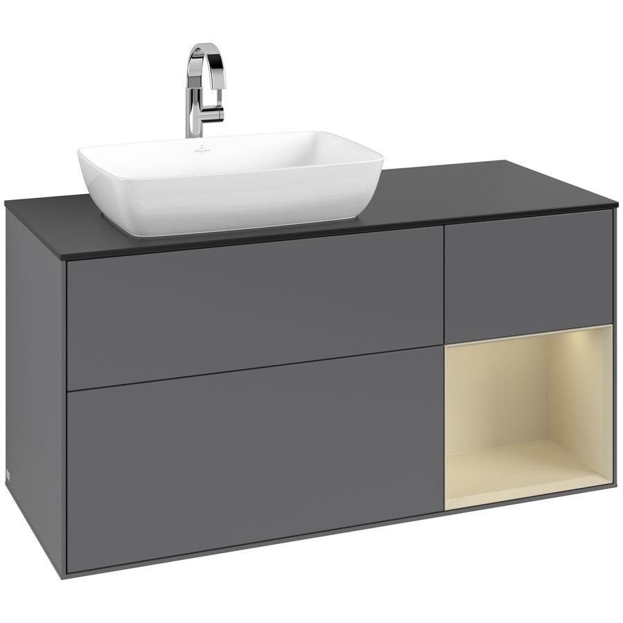 Wastafelonderkast Finion 1200x603x501mm Antr. Matt Lacquer F812HJGK