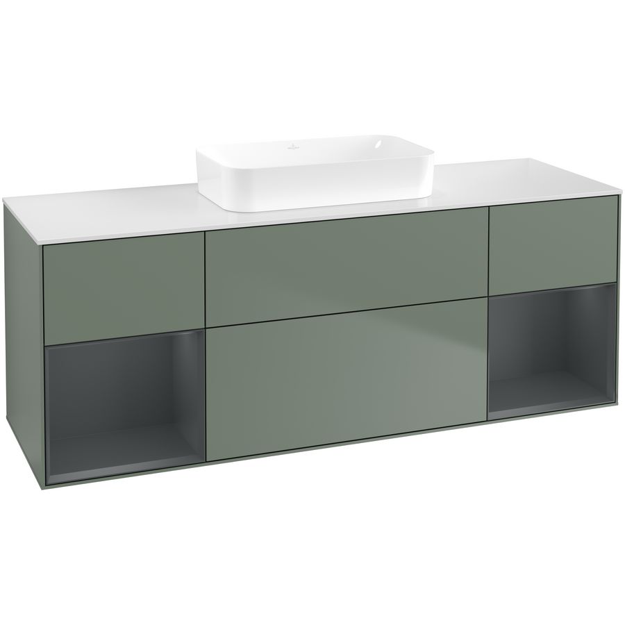 Wastafelonderkast Finion 1600x603x501mm Olive Matt Lacquer F741HGGM