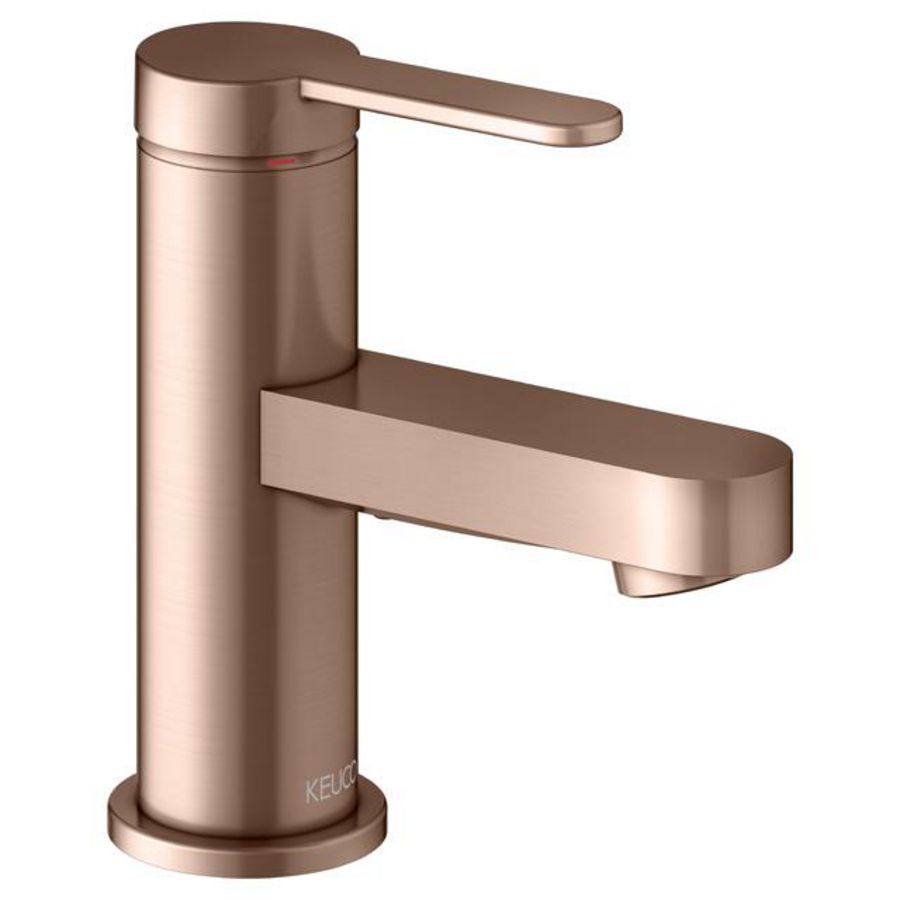 1-hendel wastafelmengkraan 60 /afvoergarn/IXMO Flat/rond rood goud geborsteld