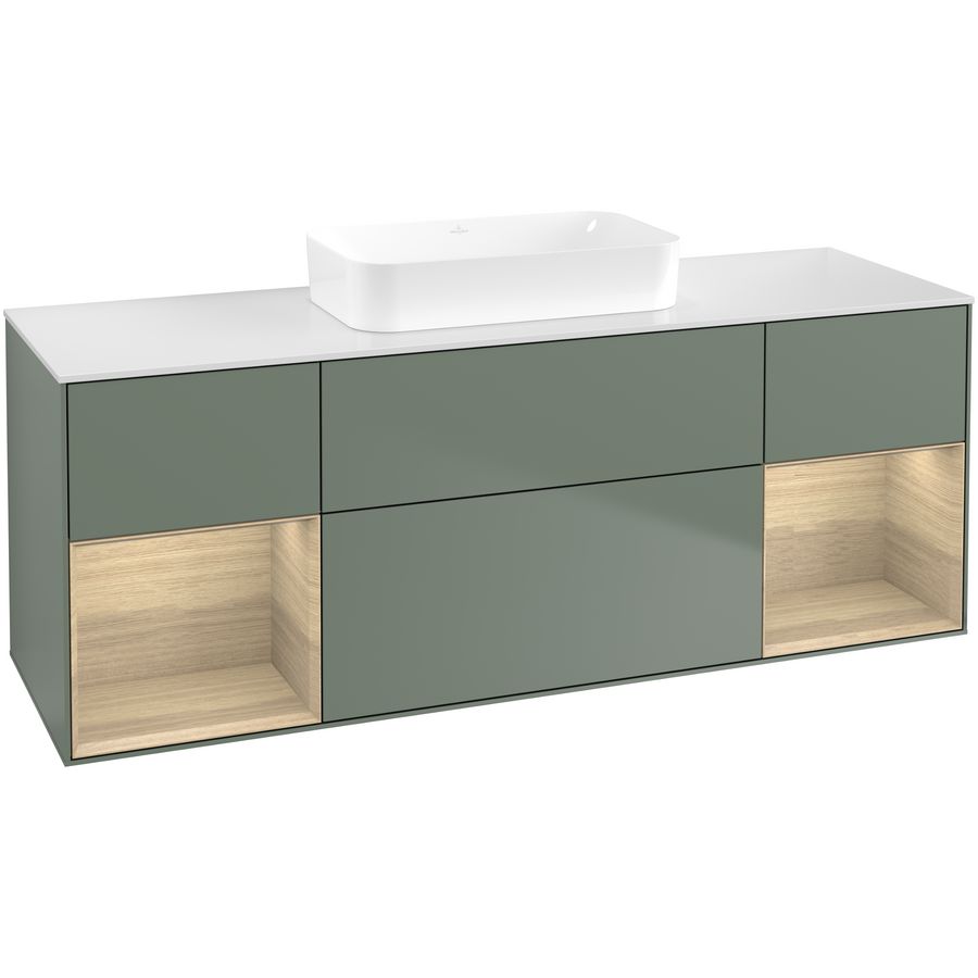 Wastafelonderkast Finion 1600x603x501mm Olive Matt Lacquer F741PCGM
