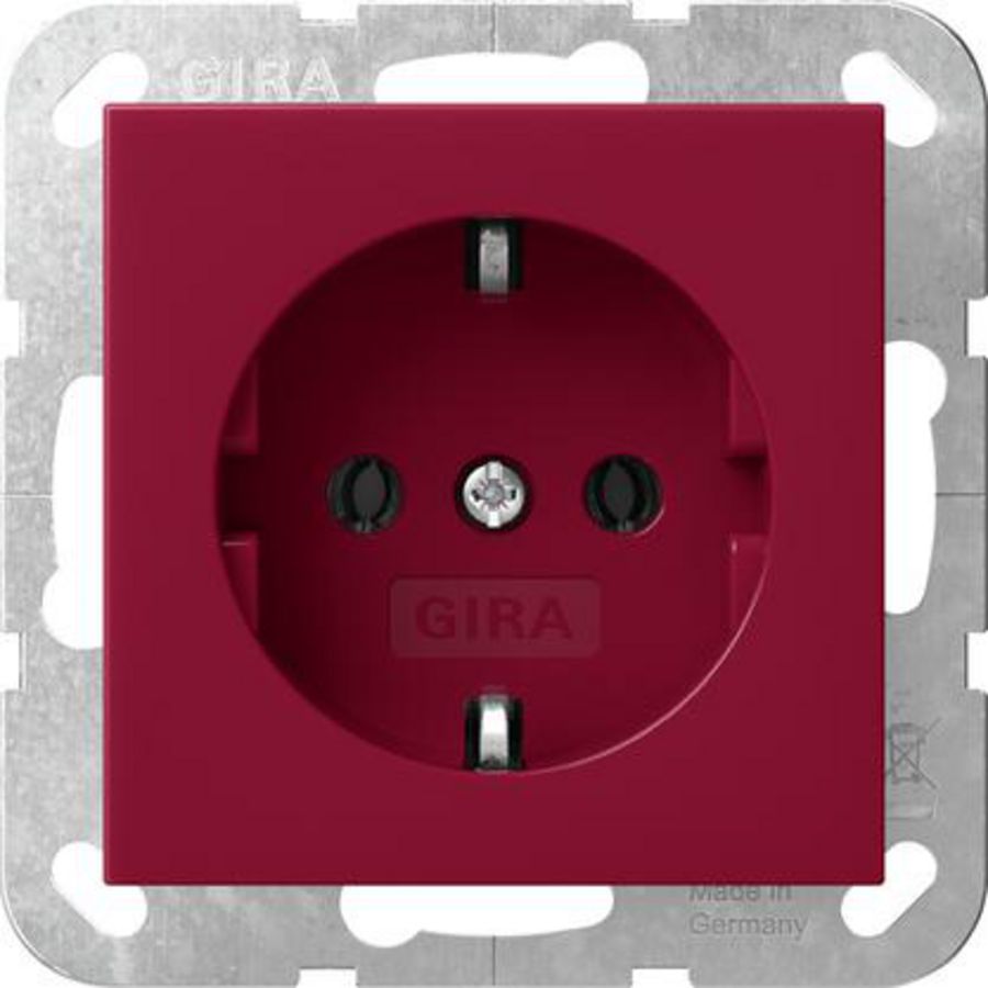 wandcontactdoos met randaarde System 55 rood