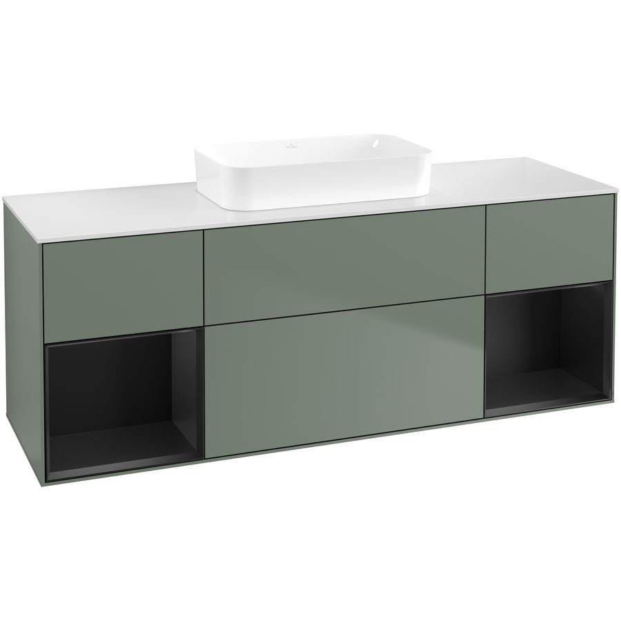 Wastafelonderkast Finion 1600x603x501mm Olive Matt Lacquer F741PDGM