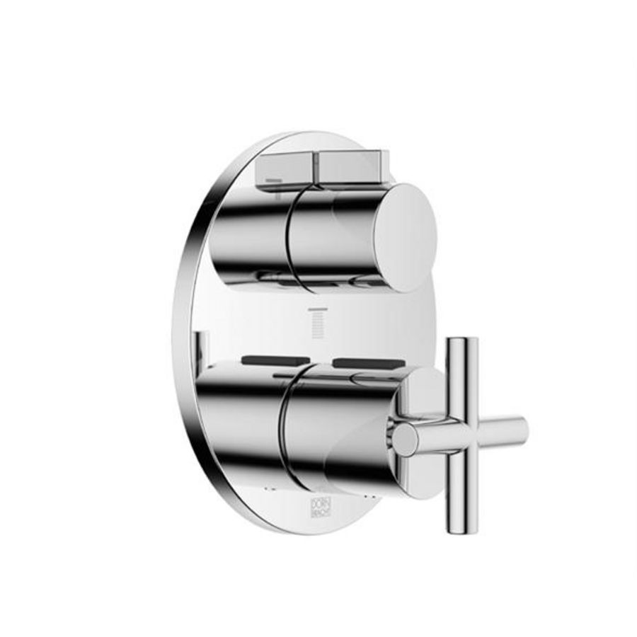 TARA Inbouwthermostaat 3-weg stopkraan Dark Chrome