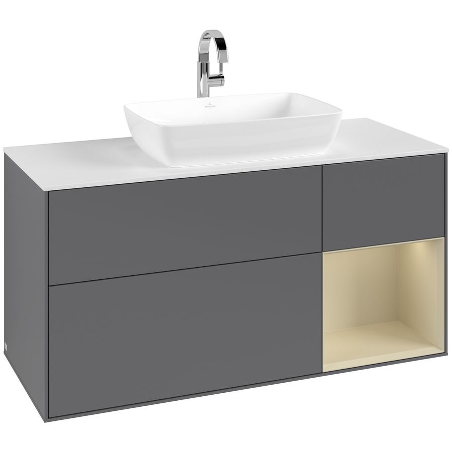 Wastafelonderkast Finion 1200x603x501mm Antr. Matt Lacquer F831HJGK