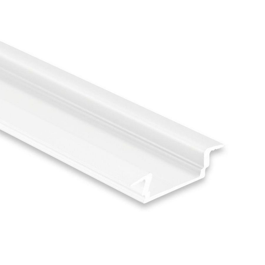 LED profiel PL8 L=2mtr. LED strips max. 12mm wit RAL9010