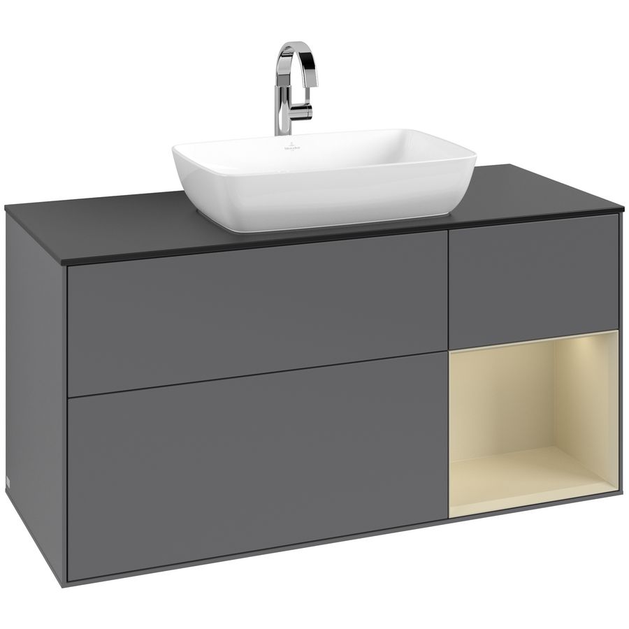 Wastafelonderkast Finion 1200x603x501mm Antr. Matt Lacquer F832HJGK